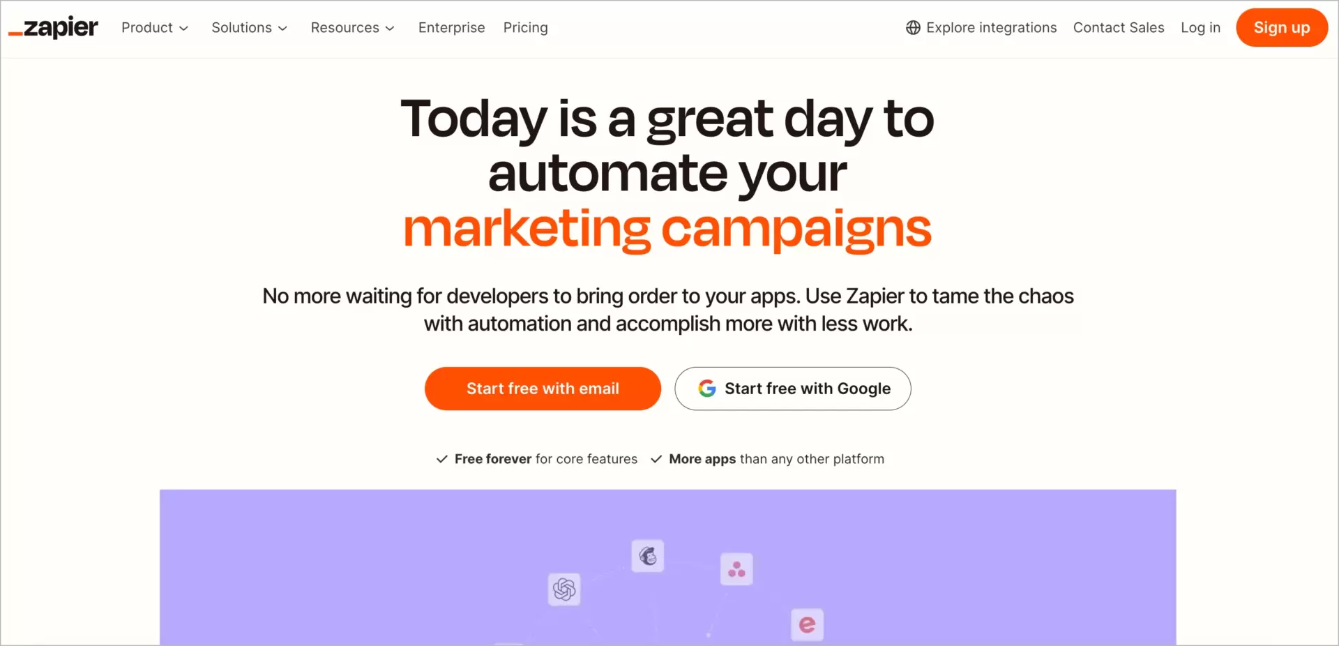 zapier workflow automation tool for small businesses and large companies