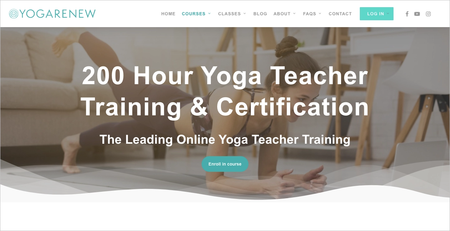 Yoga landing page build in WordPress