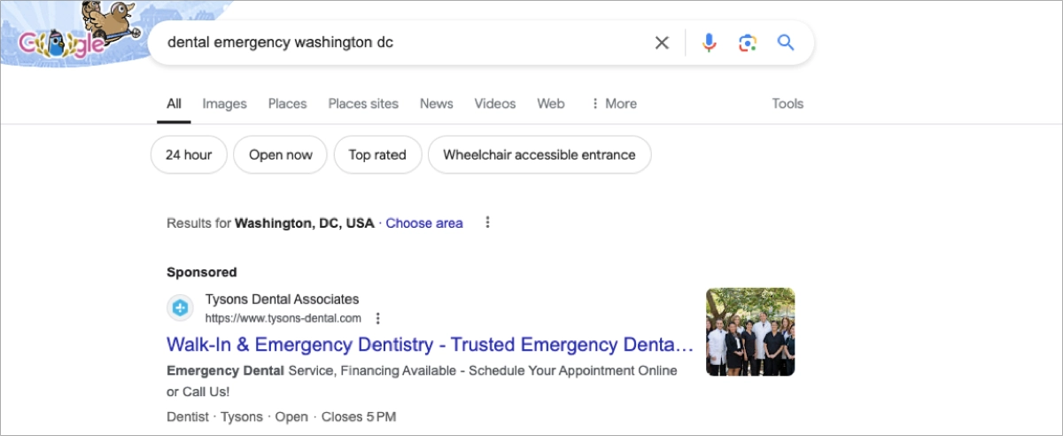 unique value proposition - google search ad example