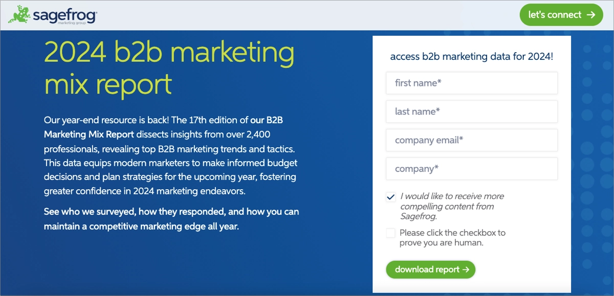 lead magnet landing page example