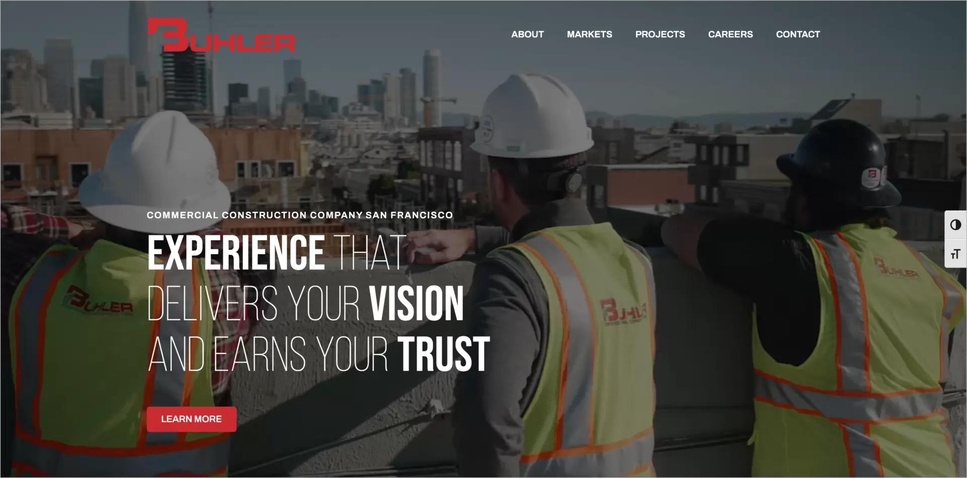 real estate services and construction landing page