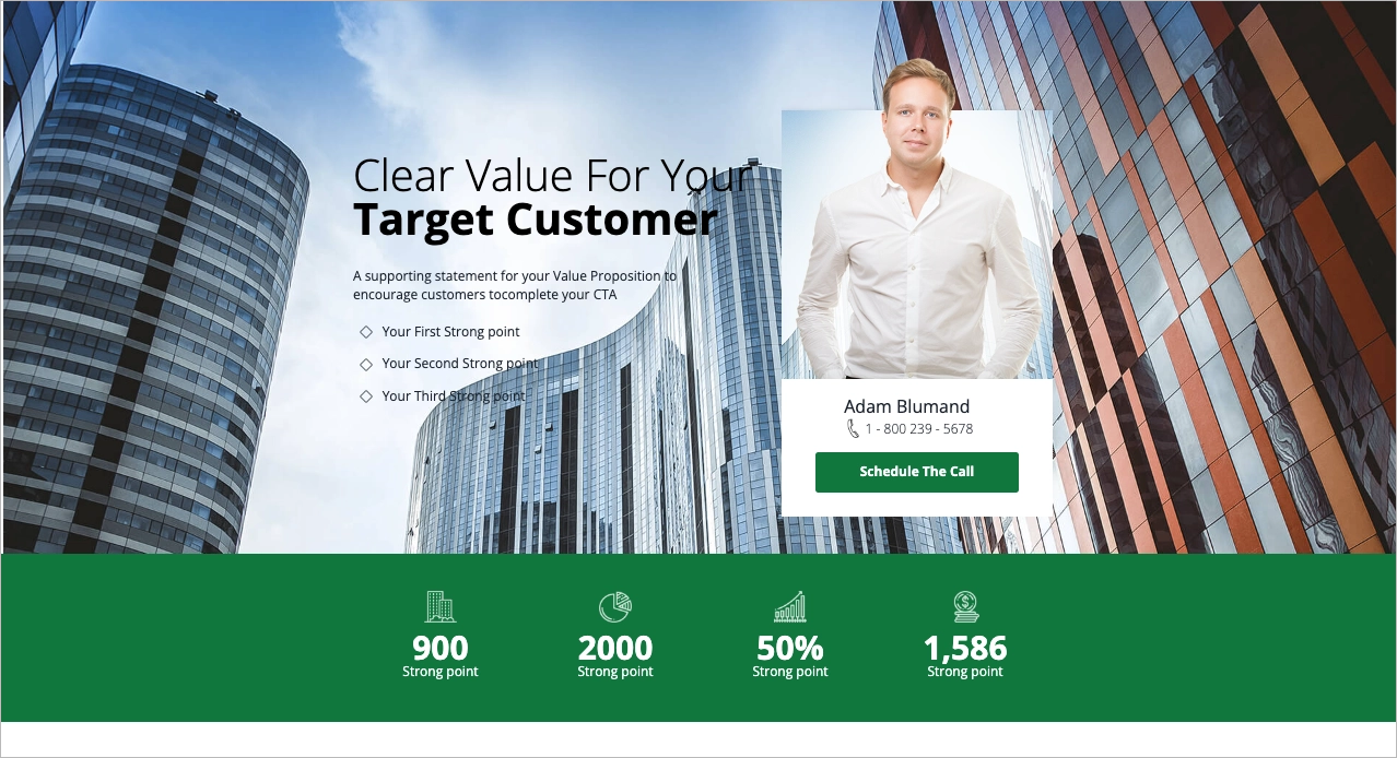 dedicated landing page template for real estate agent or developer