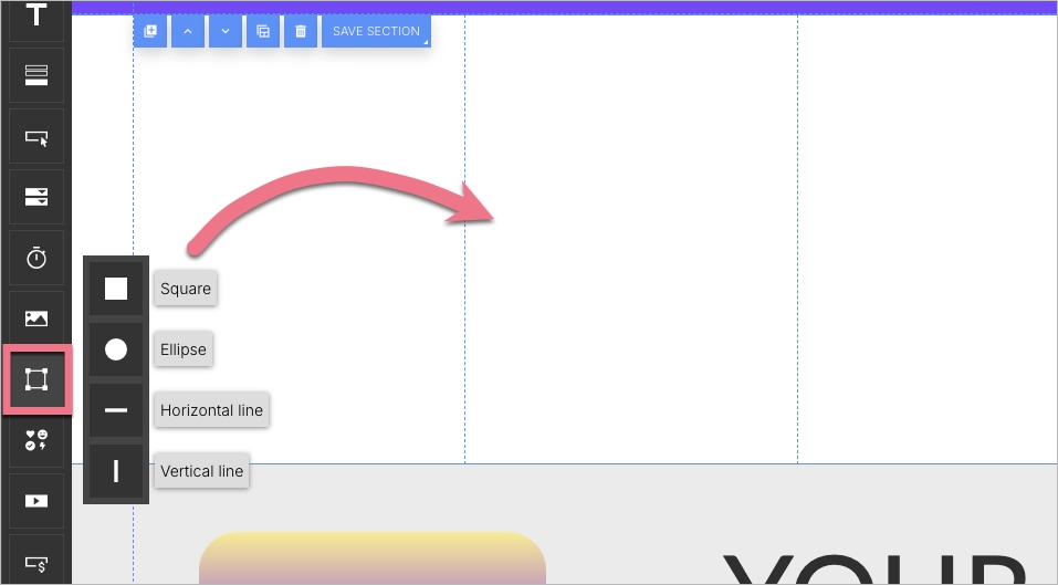 Hinzufügen des Shape-Widgets