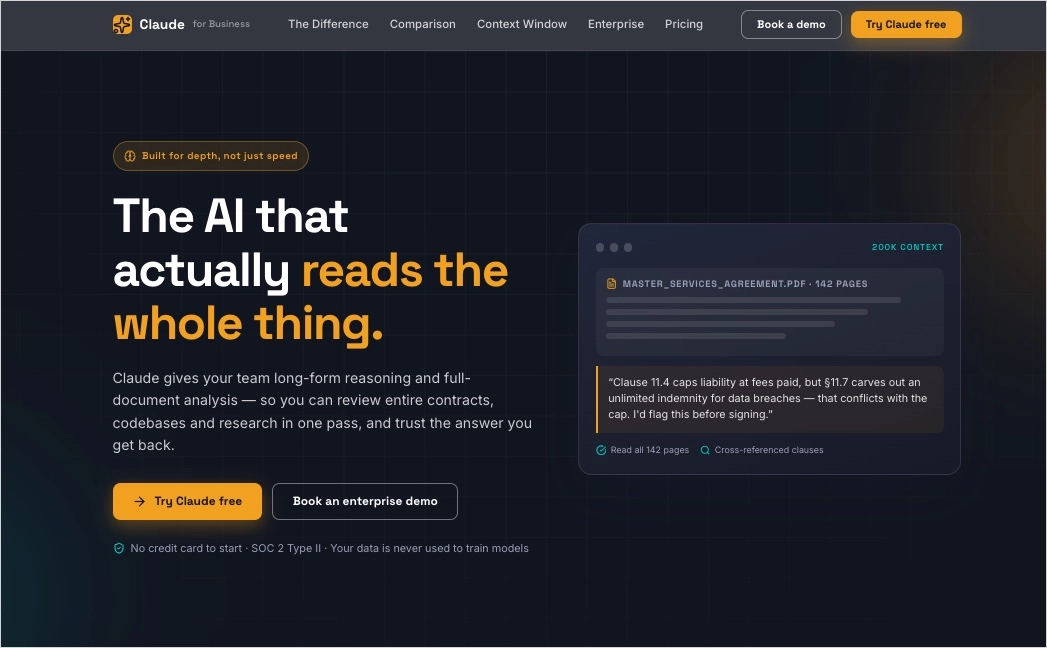 Confronto con la concorrenza landing page