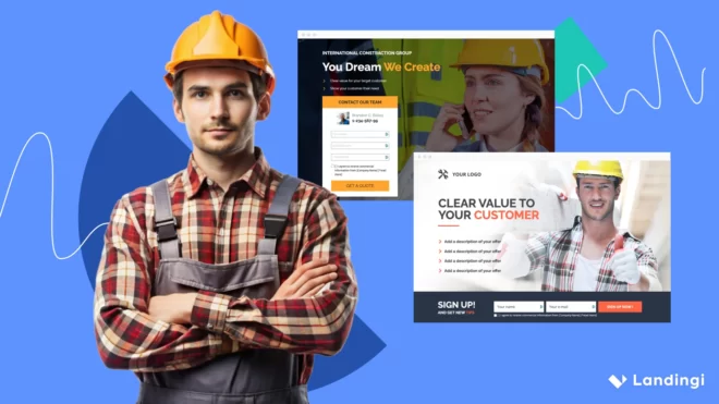 landing page construction company examples and guide on how to create