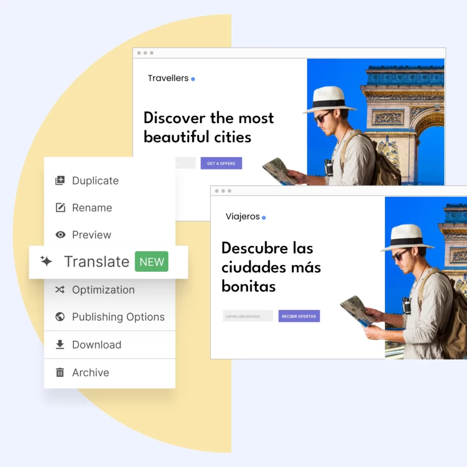 Traductions pour landing pages