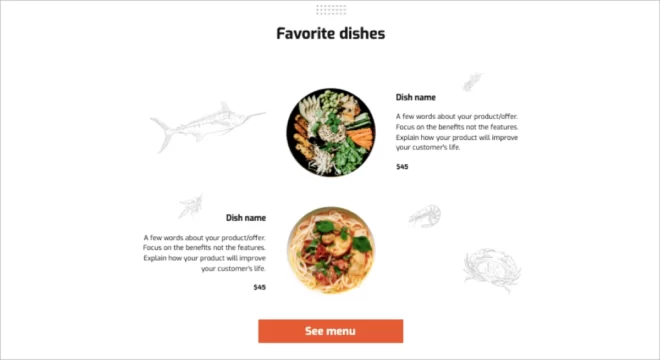 szablon landing page'a restauracji