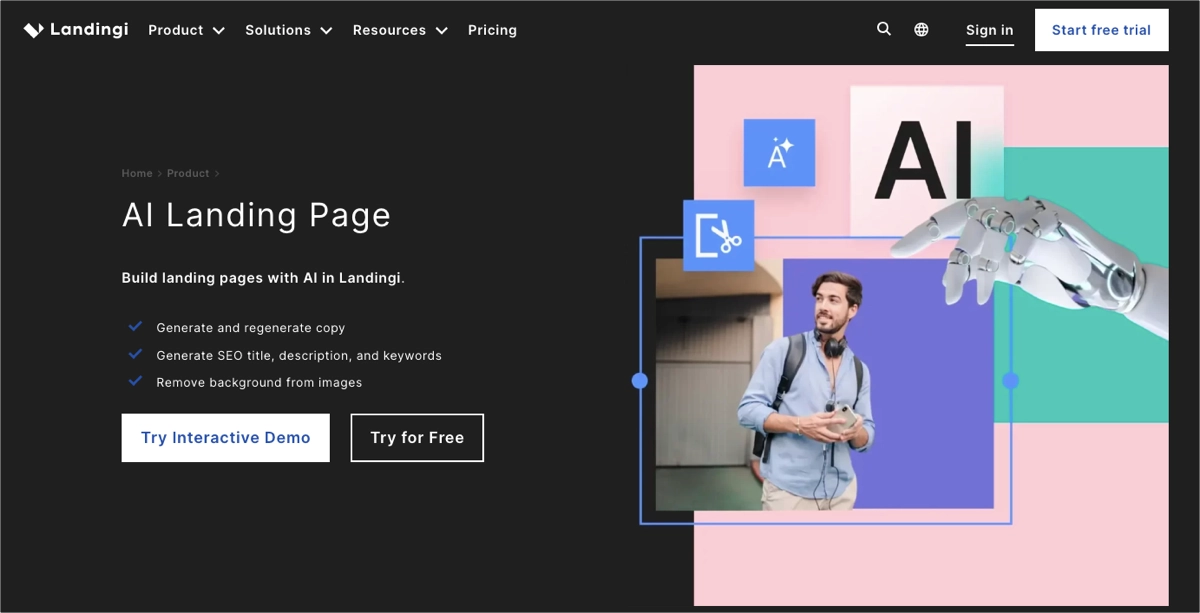 best landing page builder with AI features