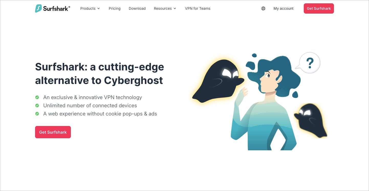 Landing page ejemplo con tabla de comparación de características