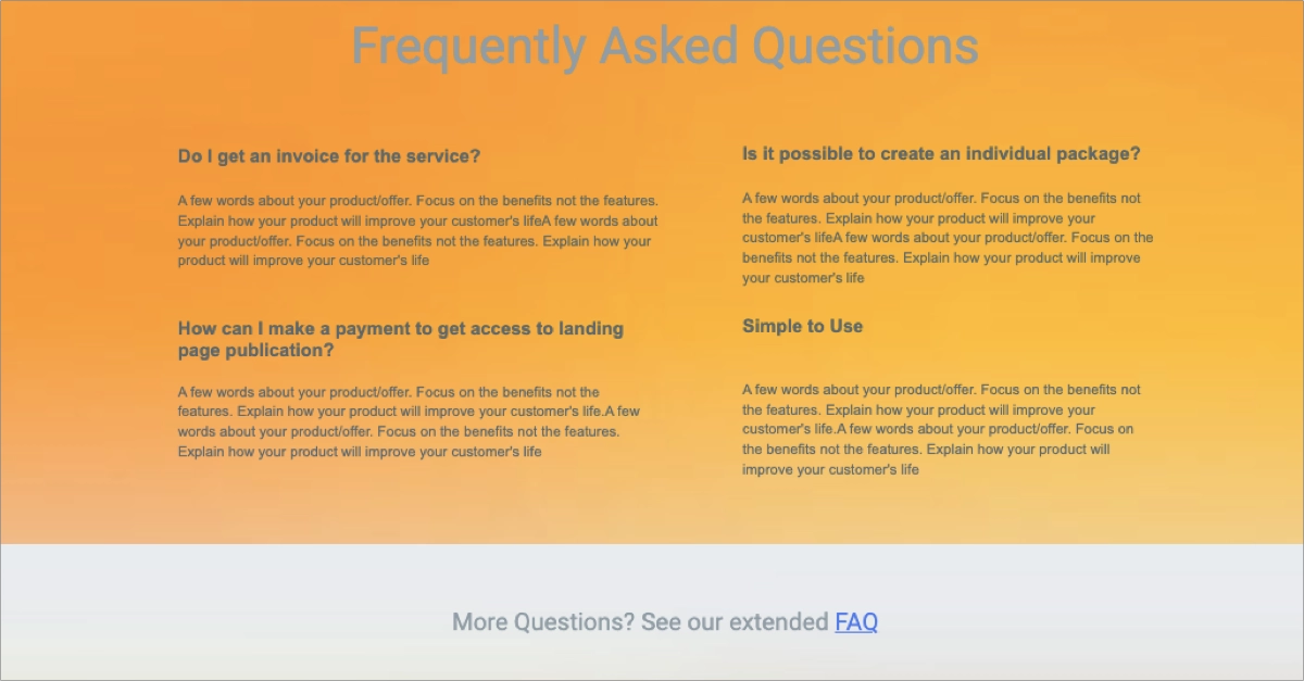 faq page template