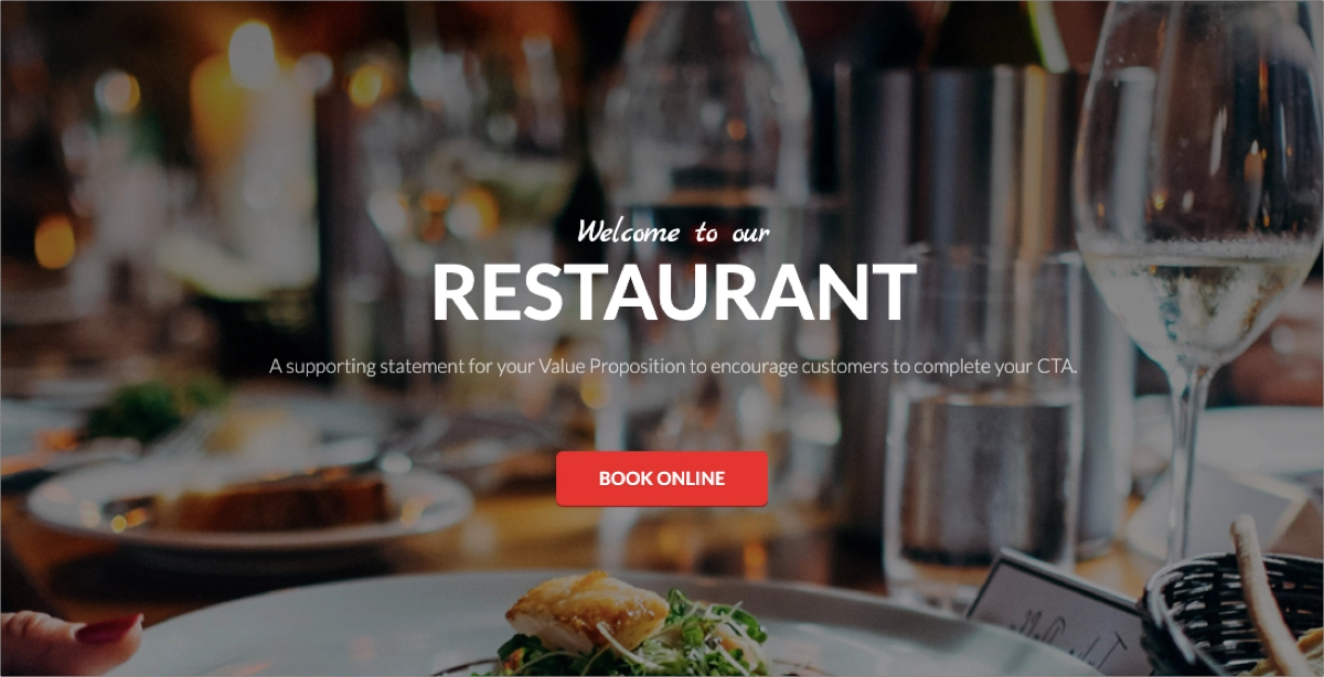 restaurant landing page template