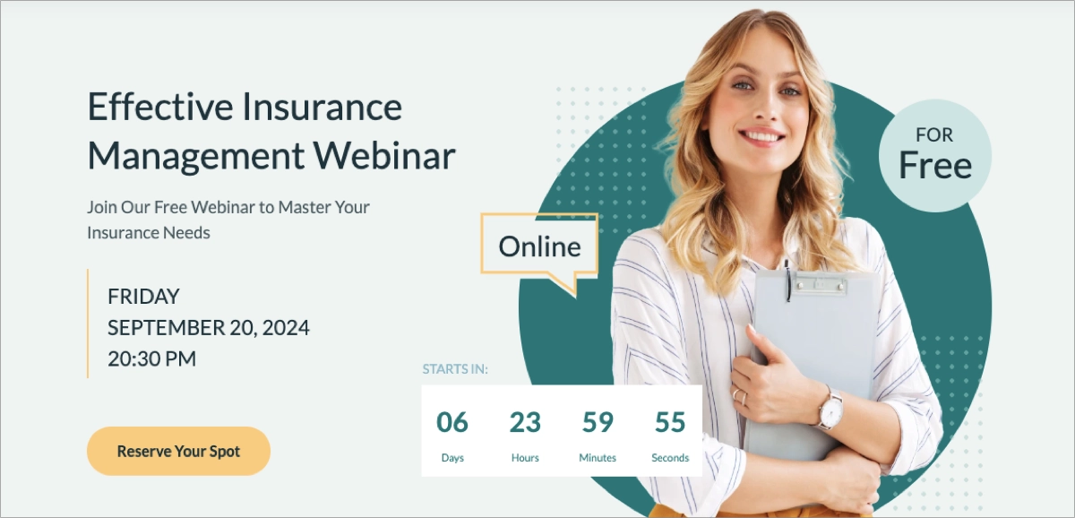 Webinar Landing Page Vorlage