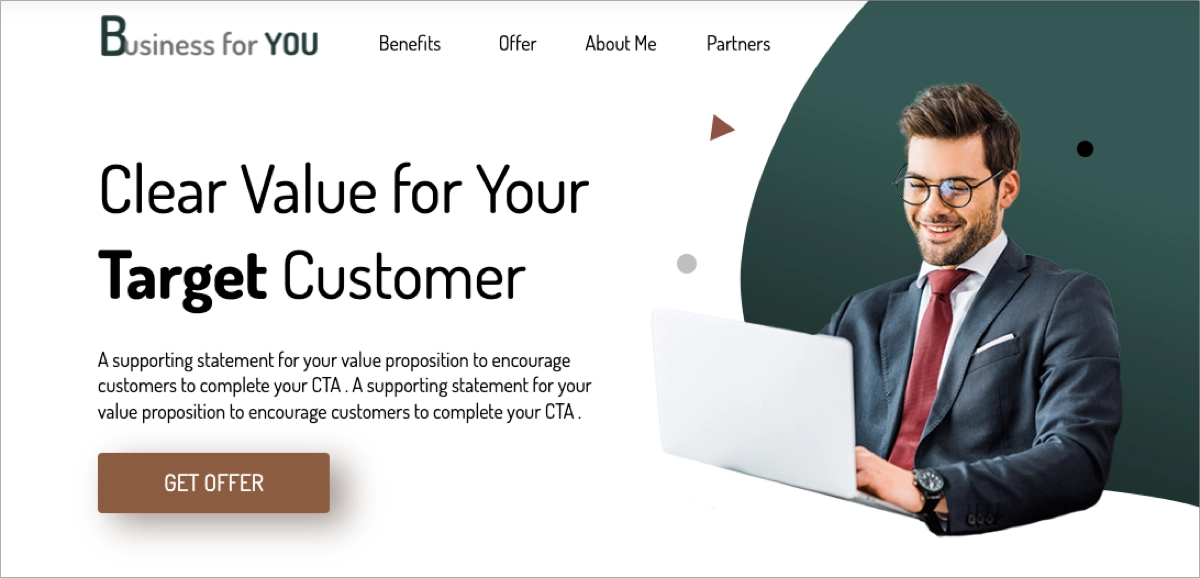 B2B lead generation landing page template