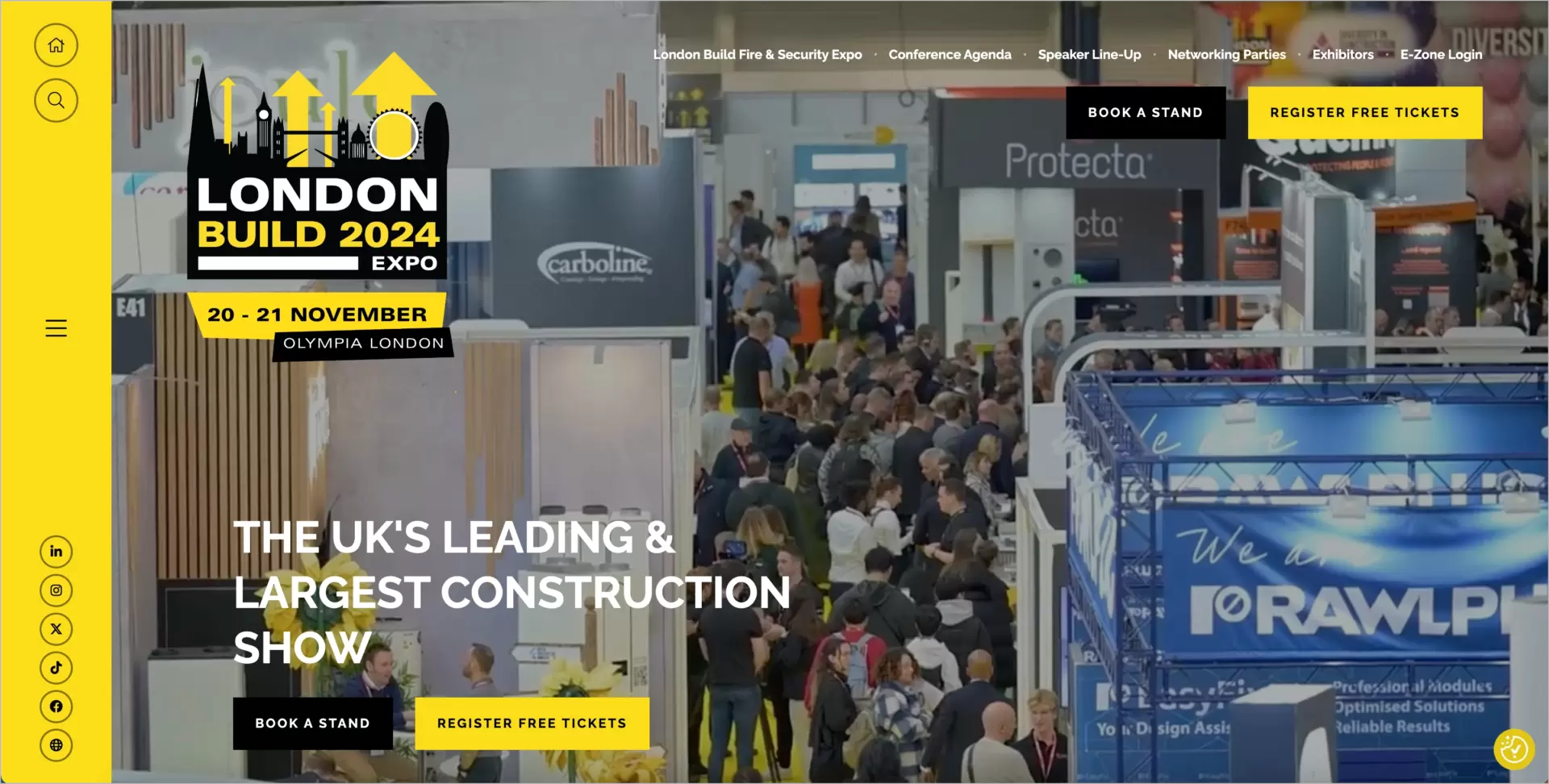 construção, edificação e design London EXPO landing page 