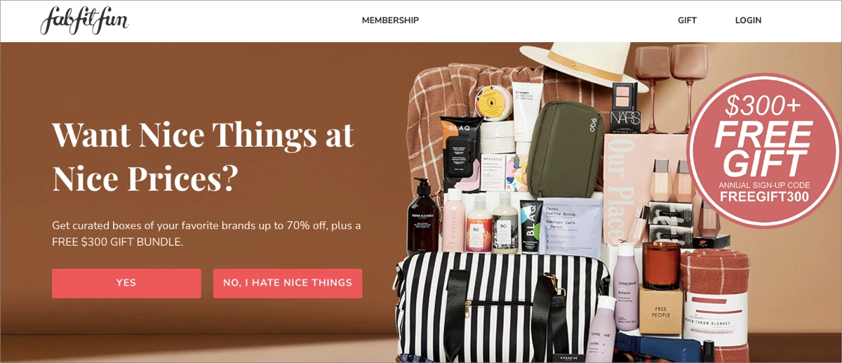 eCommerce landing page Beispiele