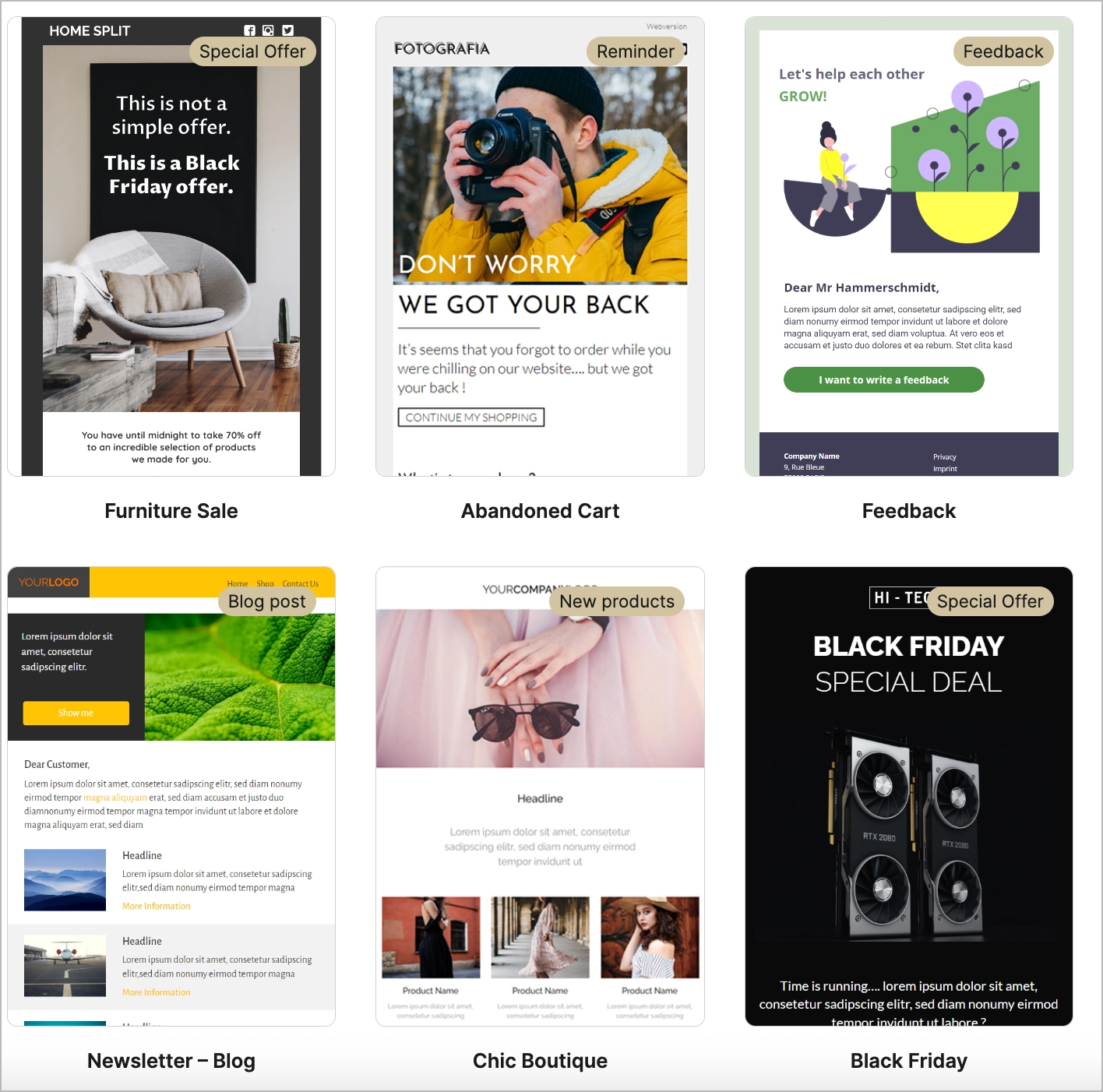 responsive email templates by Brevo