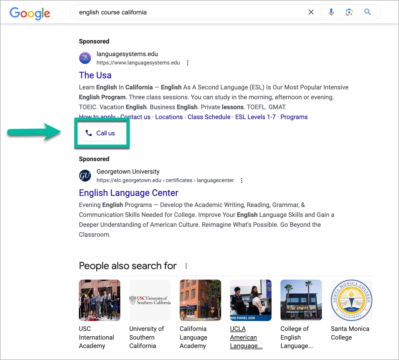 call extension in google ad