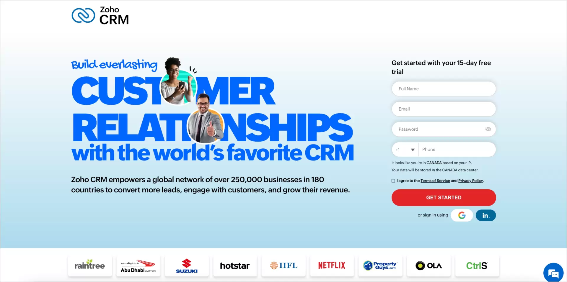 screenshot of web page from CRM industry