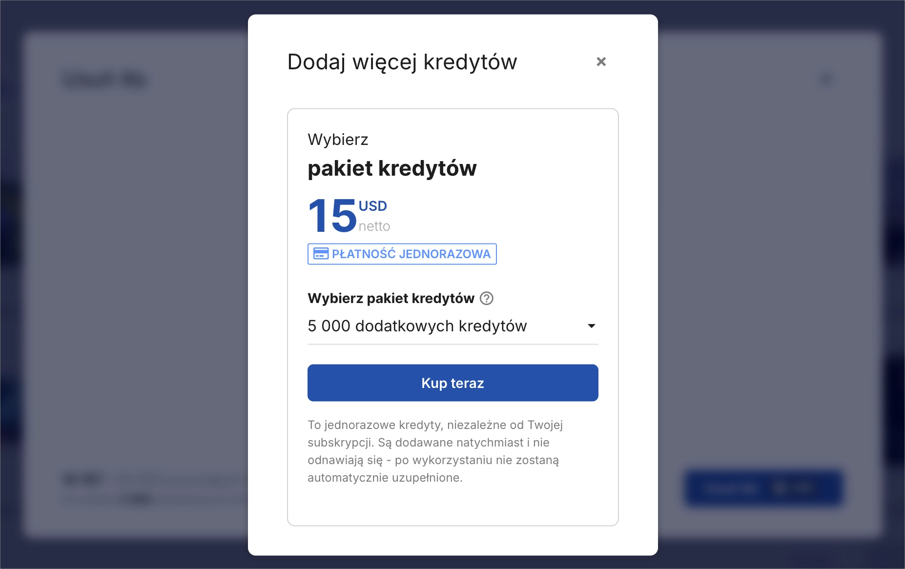 Kupowanie większej liczby kredytów