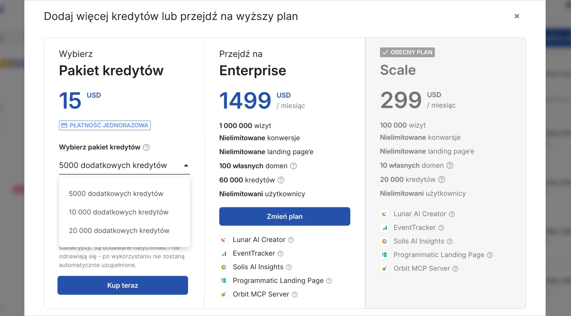 Płatność za kredyty