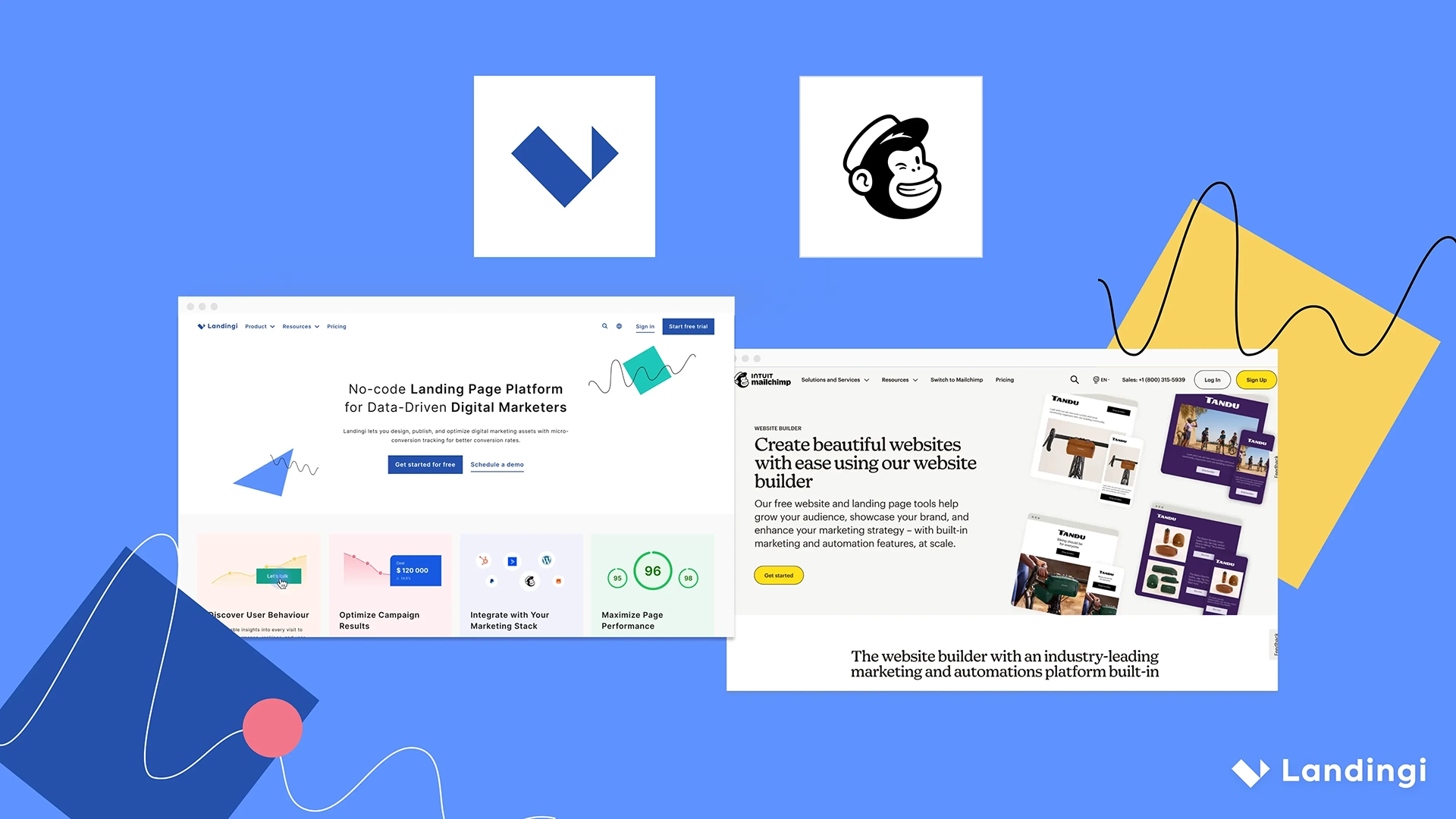 Landingi as a best Mailchimp alternative - comparison