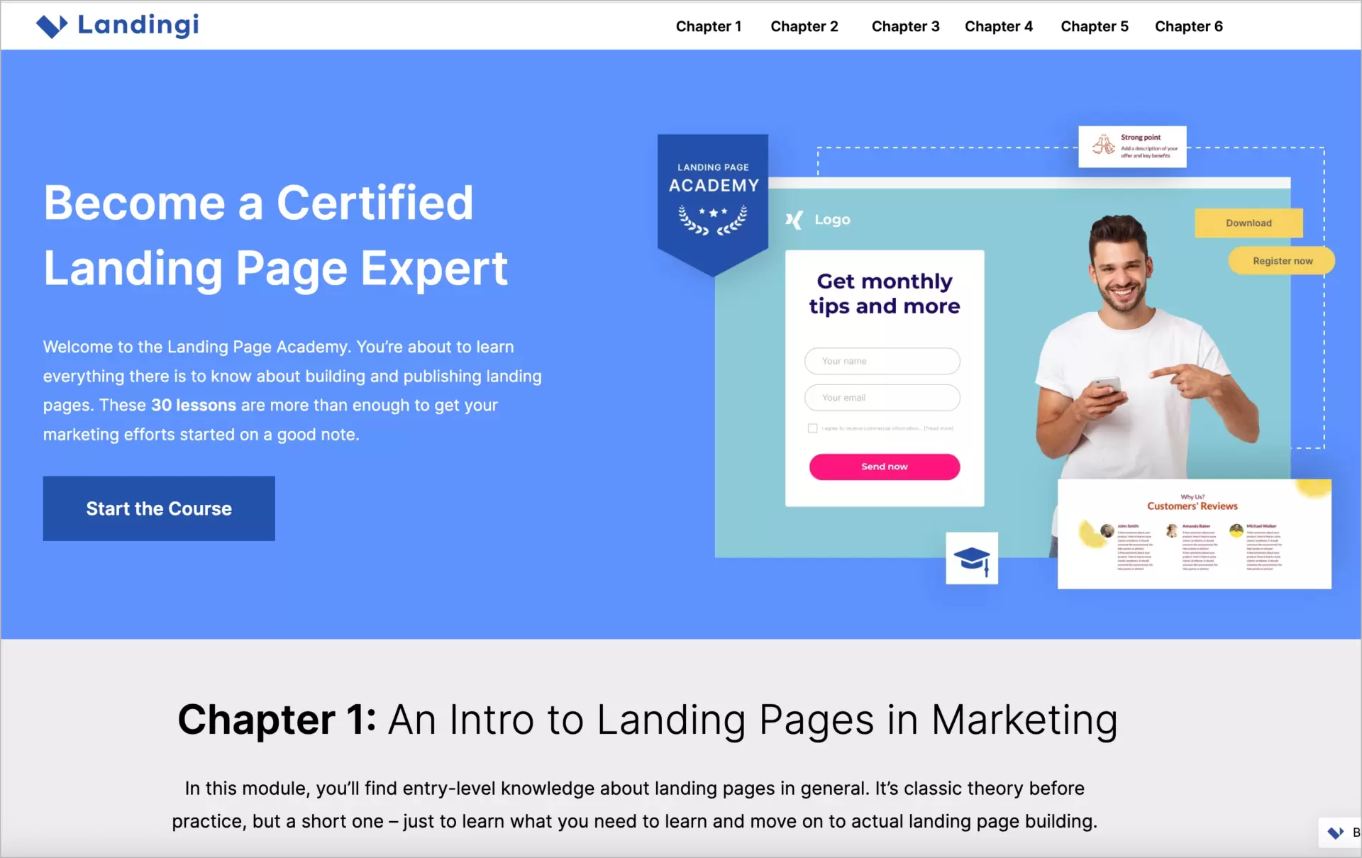 landing page building course for digital marketing specialist