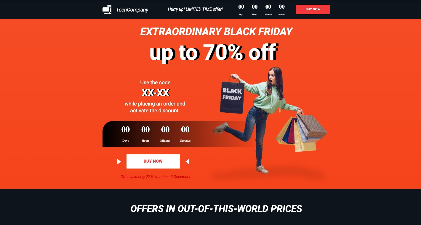 Black Friday landing page template