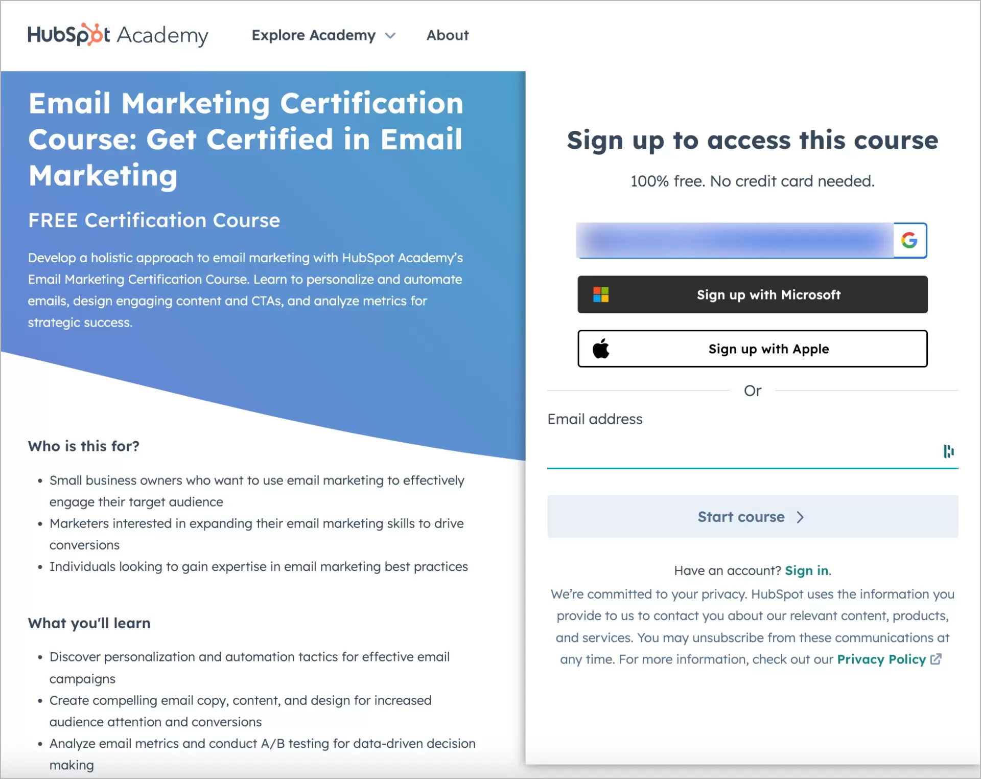 short course for sales and marketing teams in email marketing