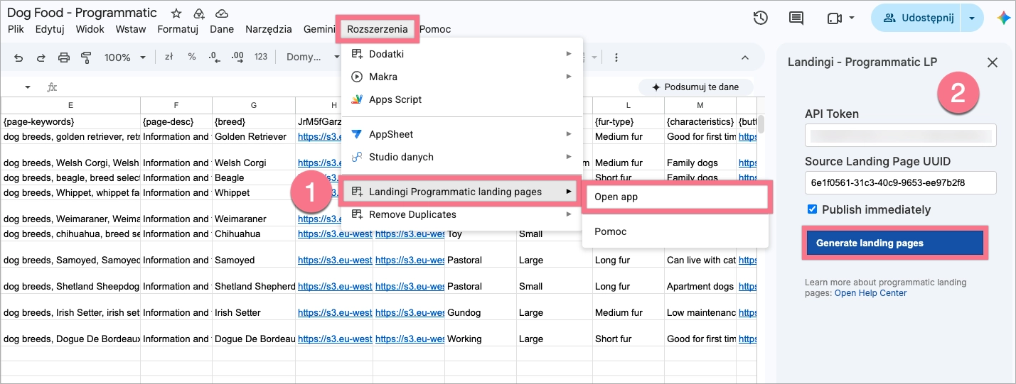 Programmatic Landing Pages via Google Workspace
