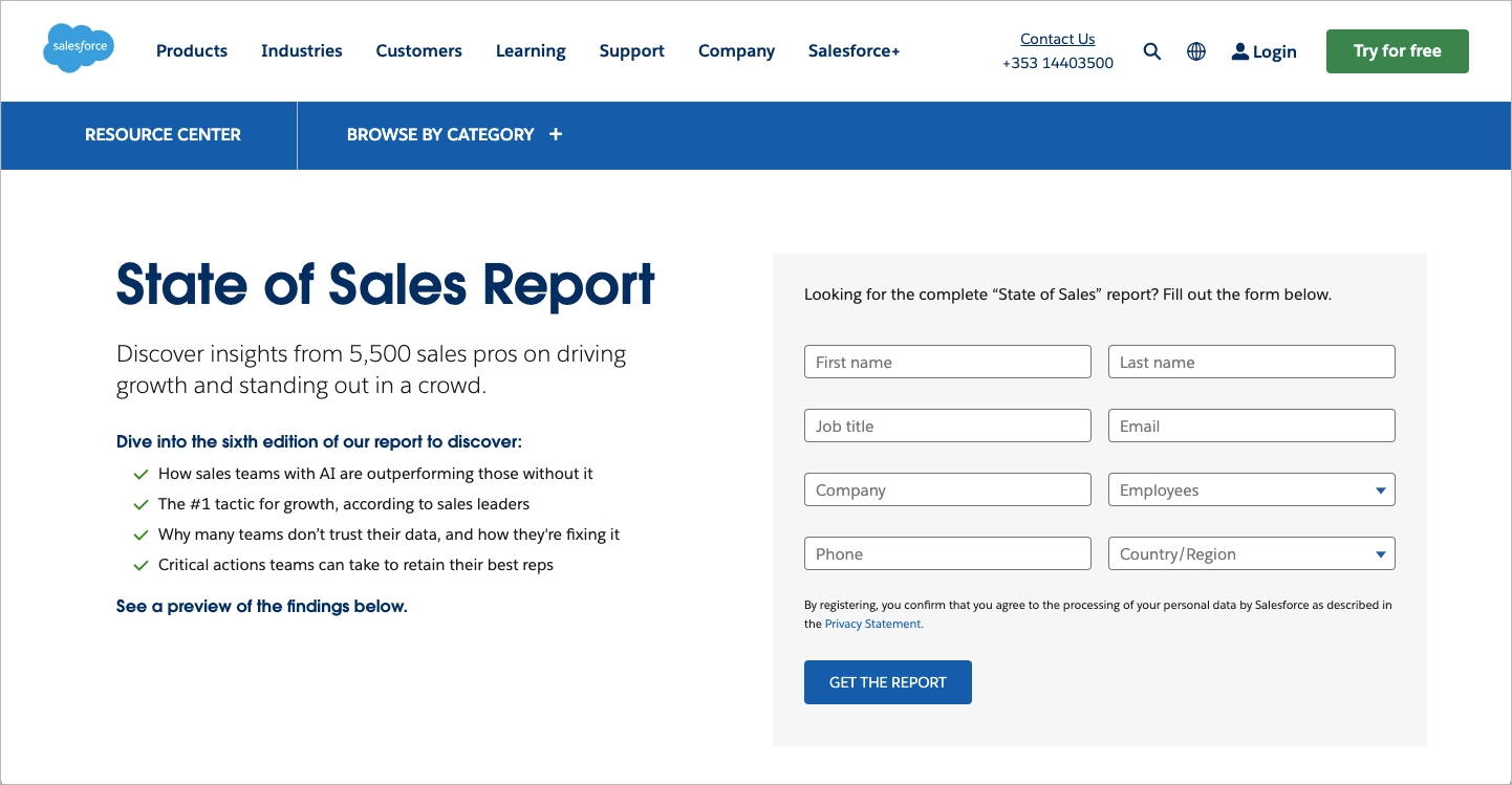 Salesforce B2B campaign example