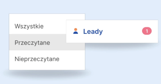 oznaczenie leadów jako przeczytane/nieprzeczytane