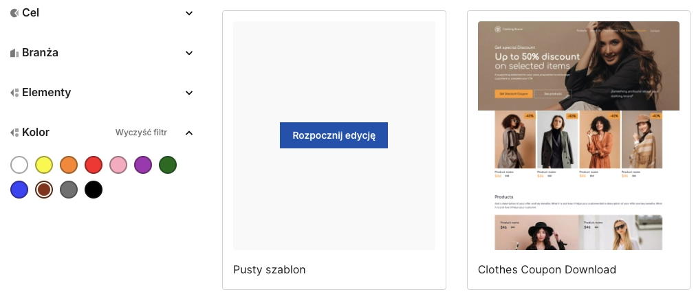 nowa lista szablonów