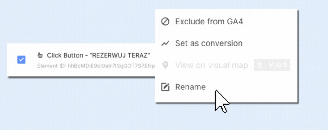 custom event names in landingi