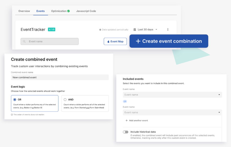 Creating combined events in EventTracker with OR and AND logic