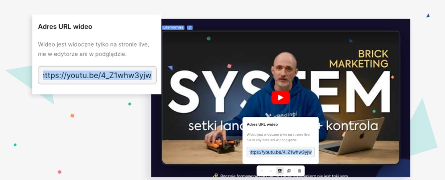 Edytowanie adresu URL pliku wideo w generatorze Lunar
