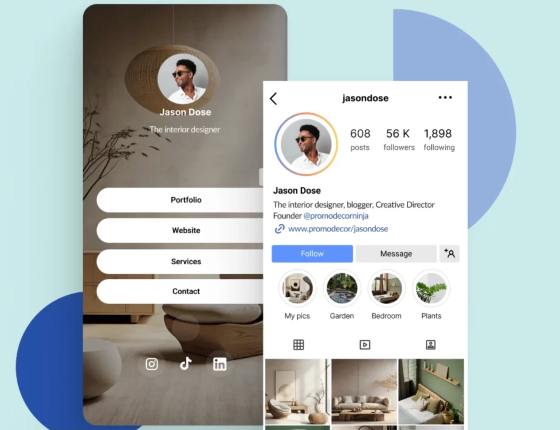 Landing page as a link-in-bio page