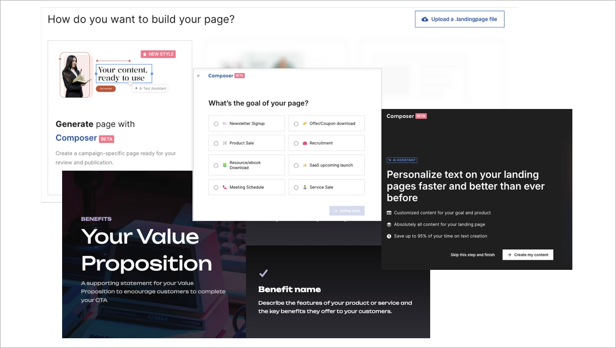 AI Landing Page Werkzeug - Composer