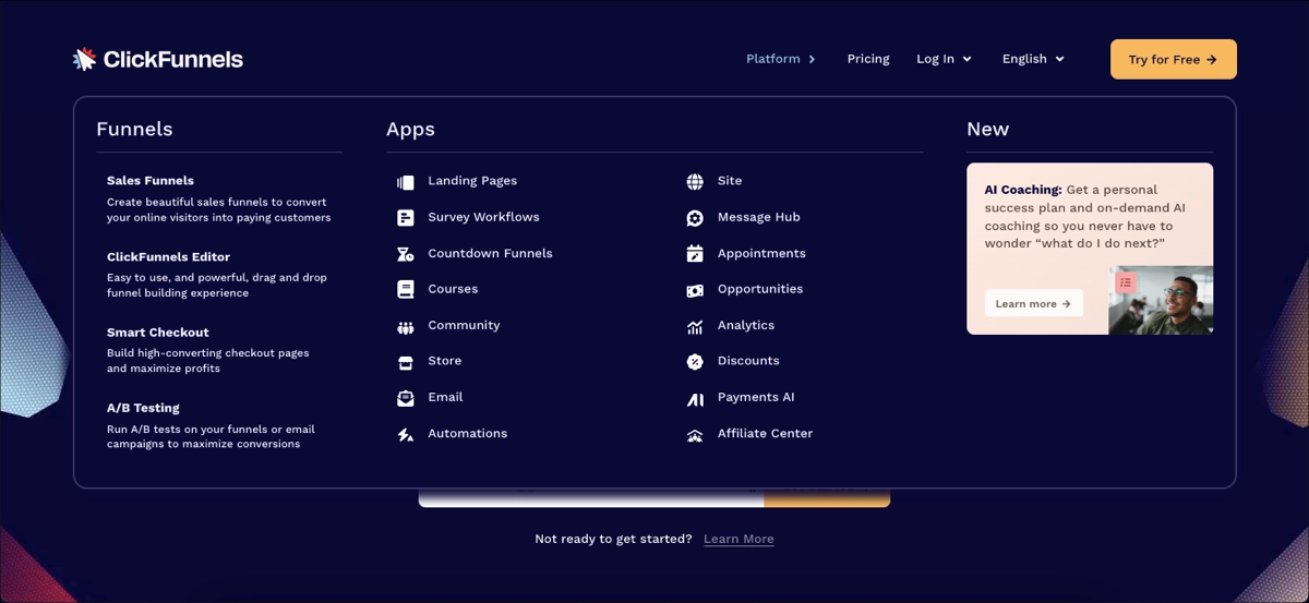 ClickFunnels - créateur d'entonnoirs de vente avancés