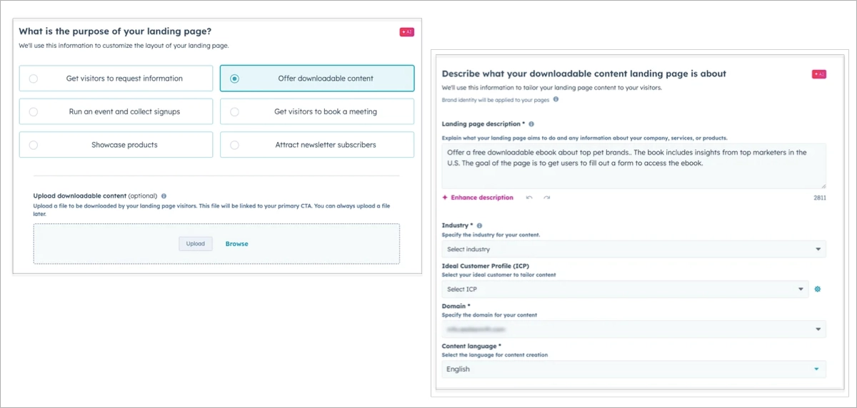 AI Landing Page Erstellung in HubSpot