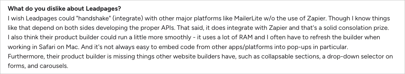 leadpages review from G2