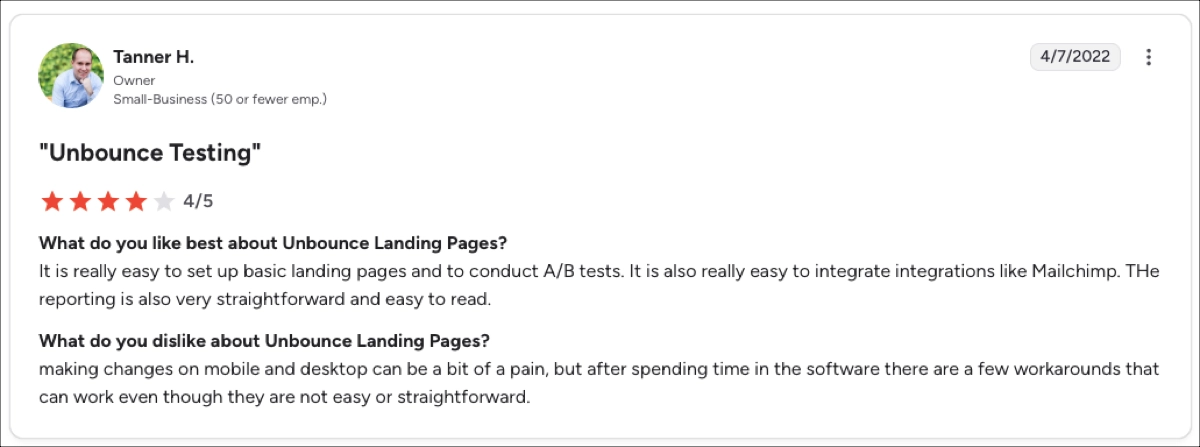 Unbounce review - excellent pour créer des landing pages