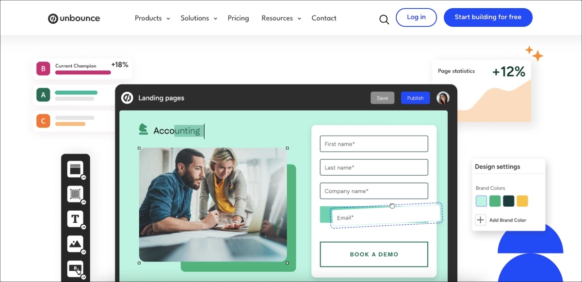 Unbounce - un excellent constructeur de landing page.