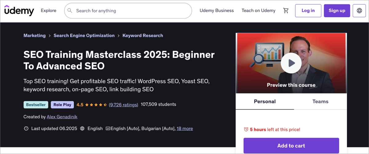 der beste SEO Kurs zur Verbesserung der Suchmaschinenplatzierung