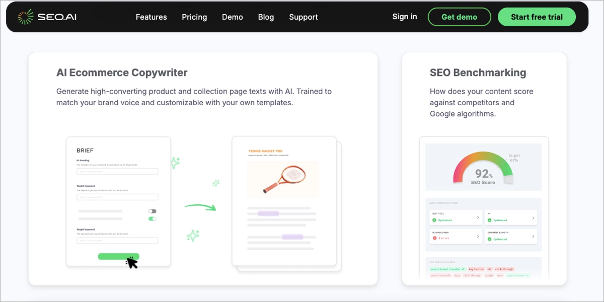 melhor ferramenta para criar conteúdo para táticas de SEO de comércio eletrônico