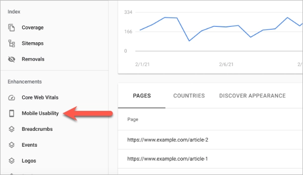console de pesquisa do google - guia de usabilidade móvel