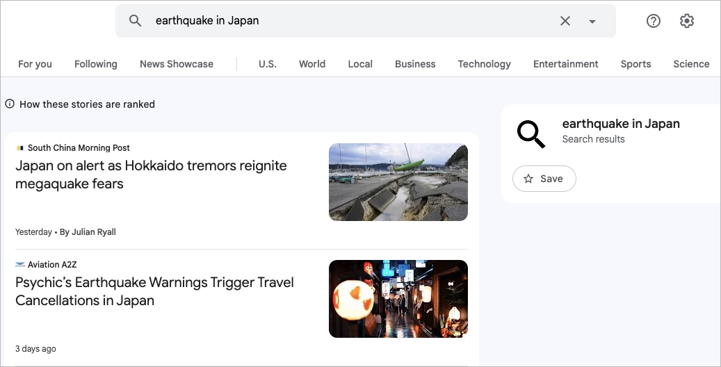 Google News in practice