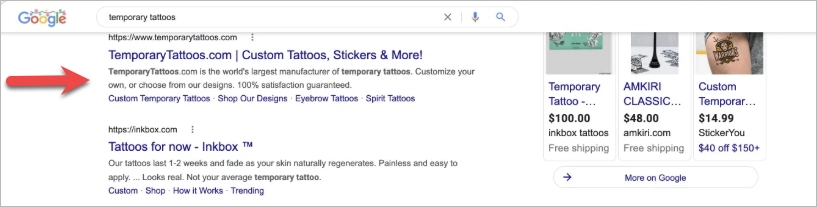 Exemple de méta description pour Shopify