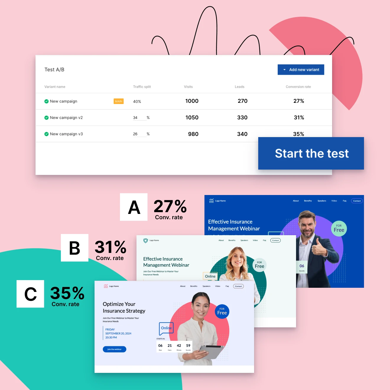 AB test step 3 in Landingi