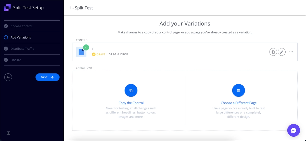 tests fractionnés - Leadpages