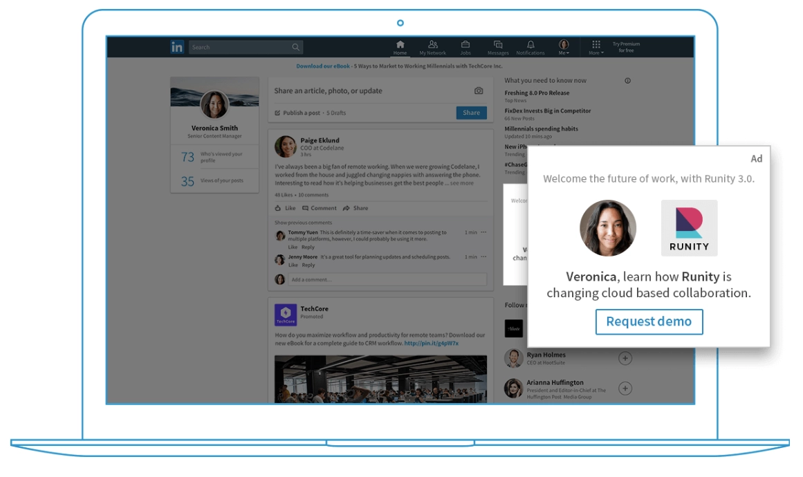 annonce dynamique sur linkedin